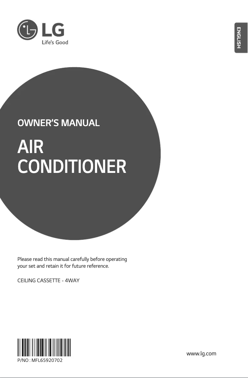 Page 1 de la notice Manuel utilisateur LG JRNU09GTPA4