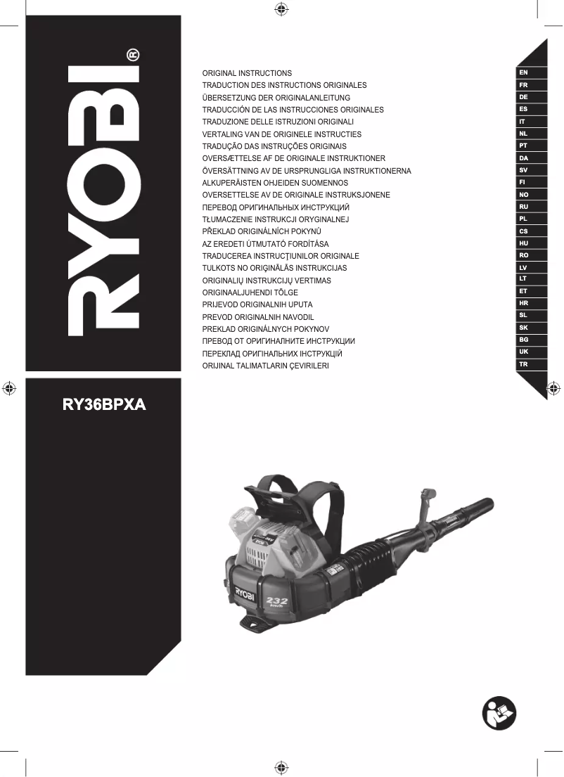 Page n°1 - Manuel utilisateur RYOBI RY36BPXA
