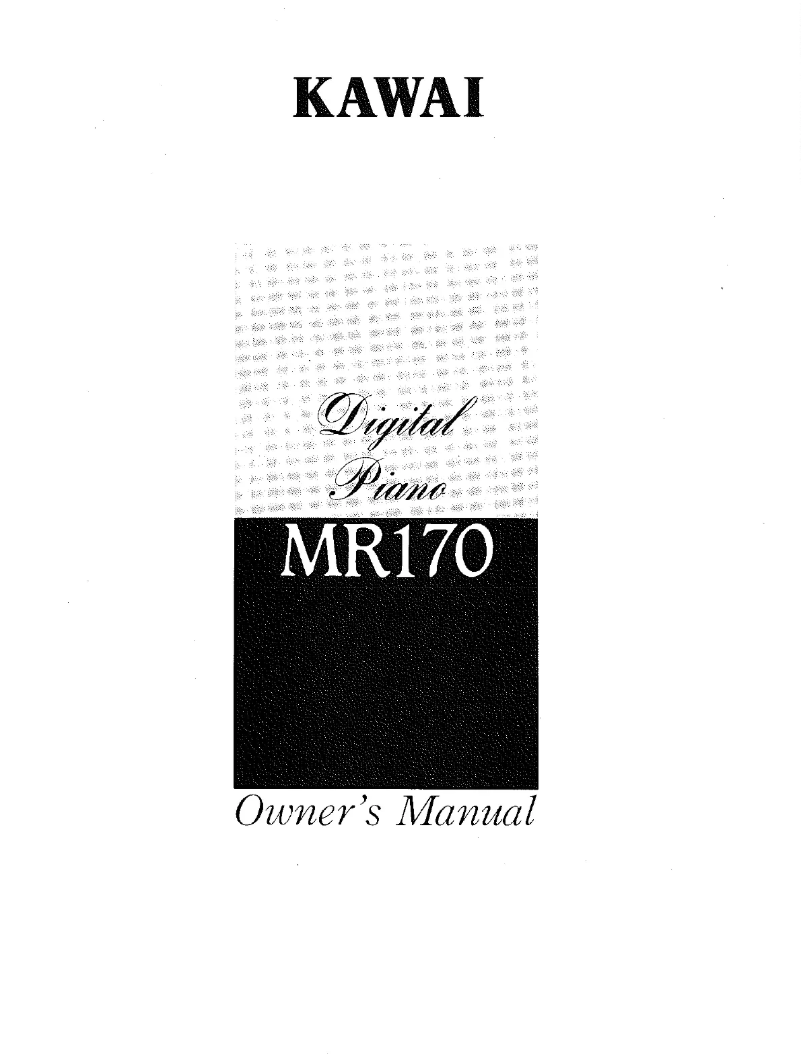 Image de la première page du manuel de l'appareil MR170