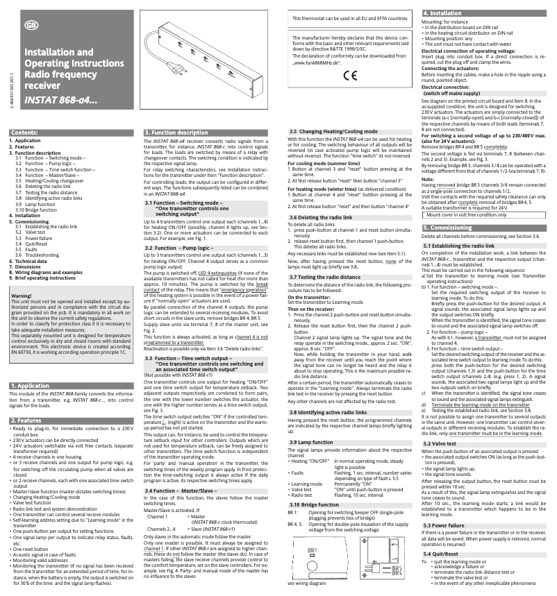 Page n°1 - Manuel utilisateur Eberle INSTAT 868-a4