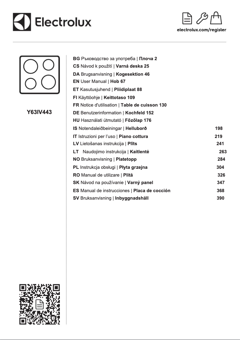 Image de la première page du manuel de l'appareil Y63IV443
