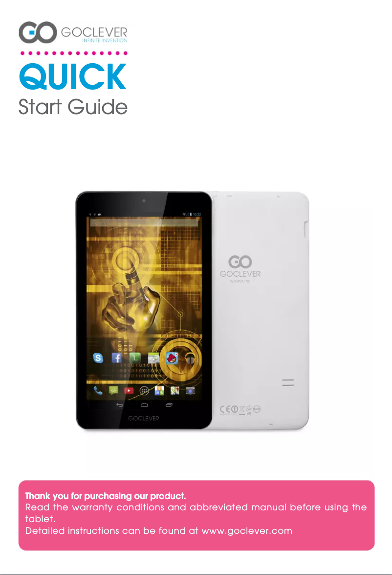 Page 1 de la notice Manuel utilisateur GoClever Quantum 700