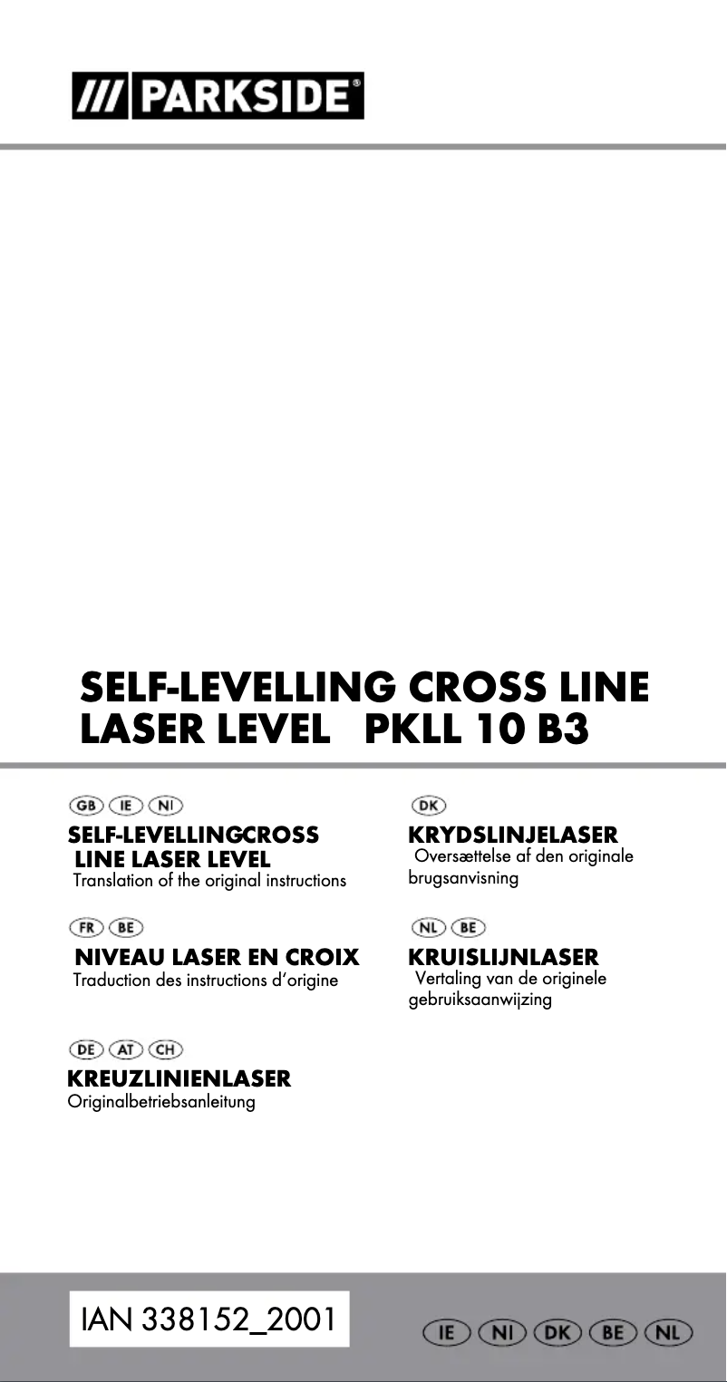 Page 1 de la notice Manuel utilisateur Parkside PKLL 10 B3