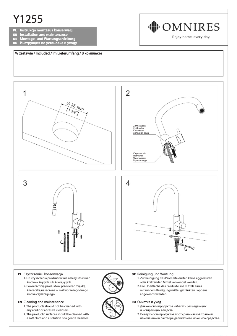 Page n°1 - Manuel utilisateur Omnires Y1255