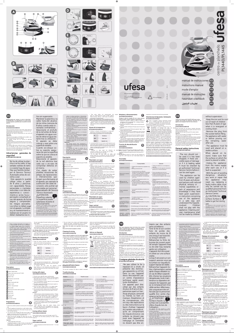 Page n°1 - Manuel utilisateur Ufesa PL1445