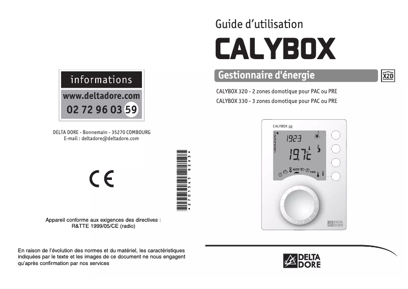 Page 1 de la notice Manuel utilisateur Delta Dore Calybox 320