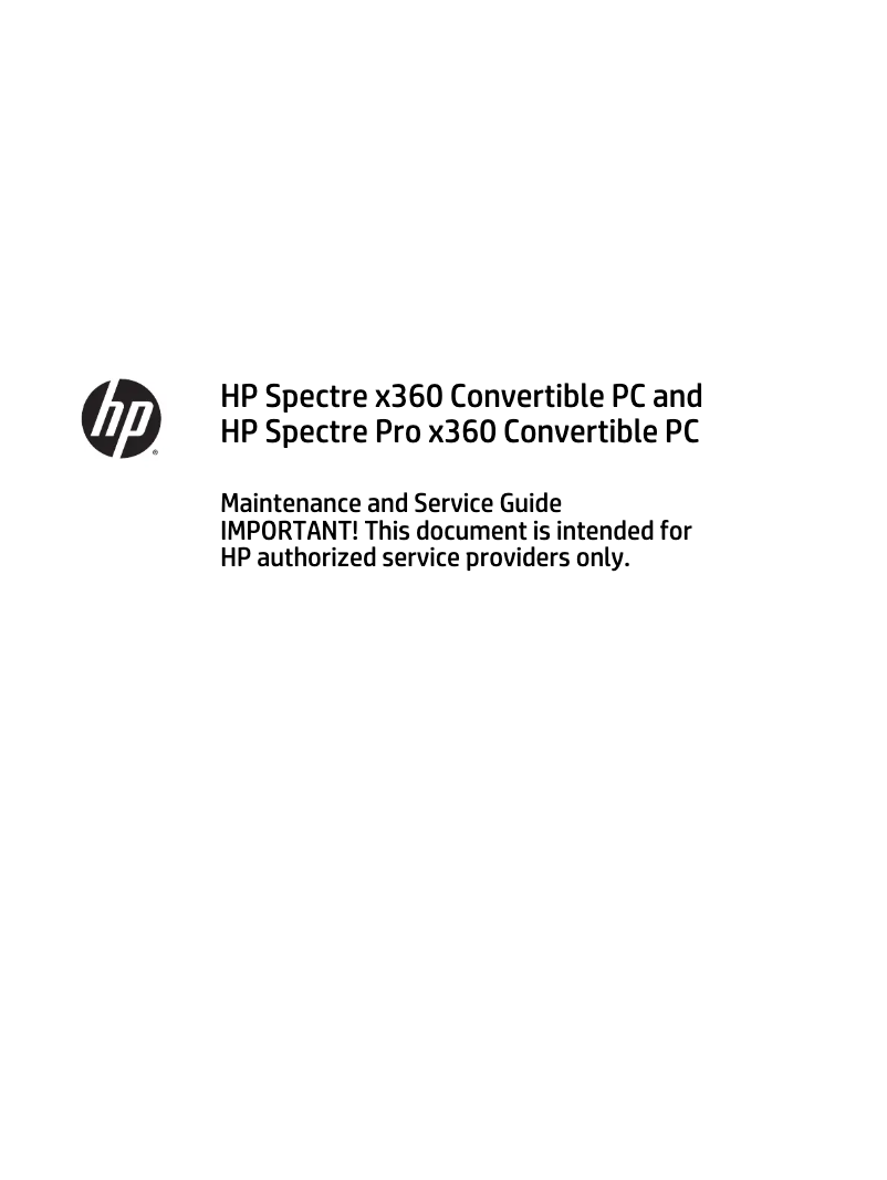 Page n°1 - Manuel utilisateur HP Spectre Pro x360