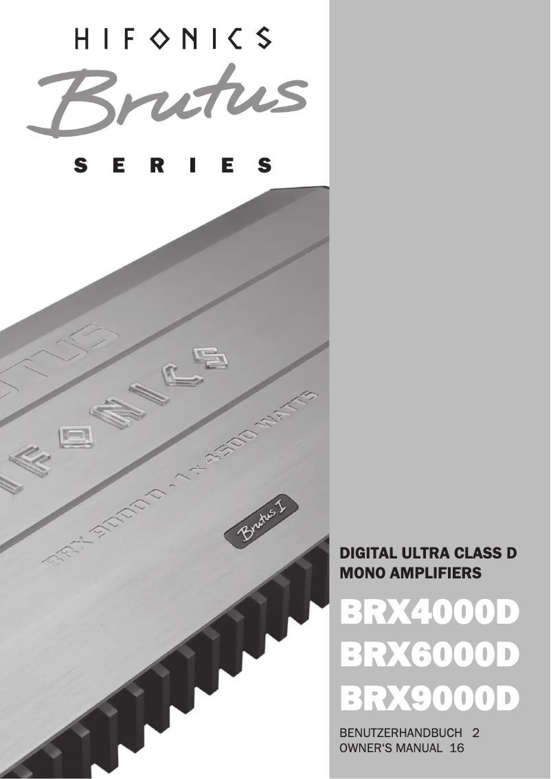 Page 1 de la notice Manuel utilisateur Hifonics Brutus BRX9000D