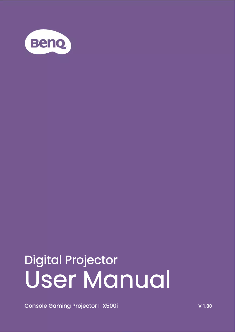 Page n°1 - Manuel utilisateur BenQ X500i