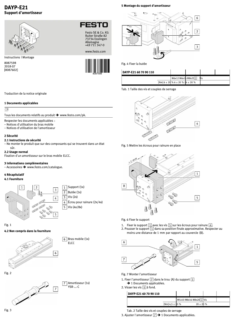 Page n°1 - Manuel utilisateur Festo DAYP-E21-60
