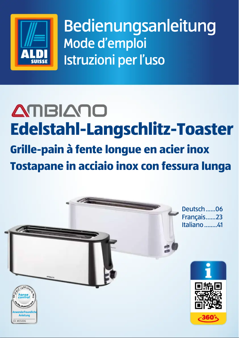 Page n°1 - Manuel utilisateur Ambiano GT-Tls-eds-06