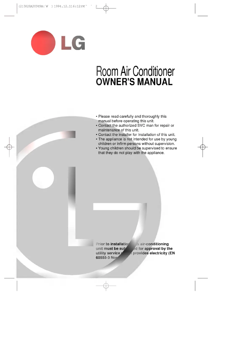 Page 1 de la notice Manuel utilisateur LG LSUK1861HL