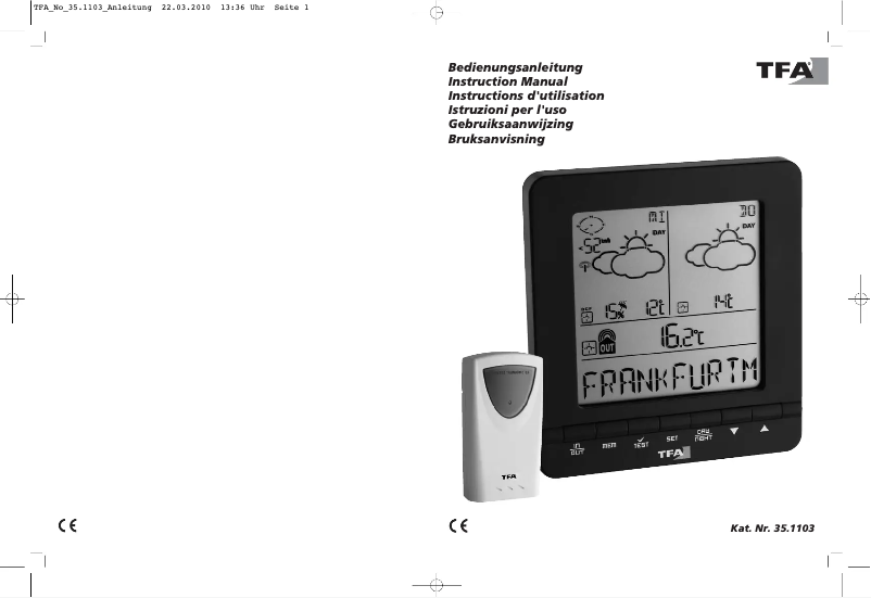 Page 1 de la notice Manuel utilisateur TFA Meteotime Easy