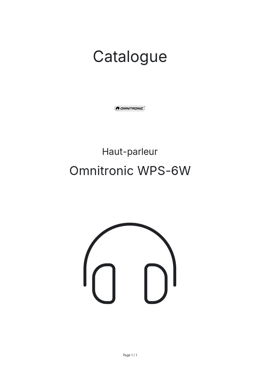 Page n°1 - Catalogue Omnitronic WPS-6W