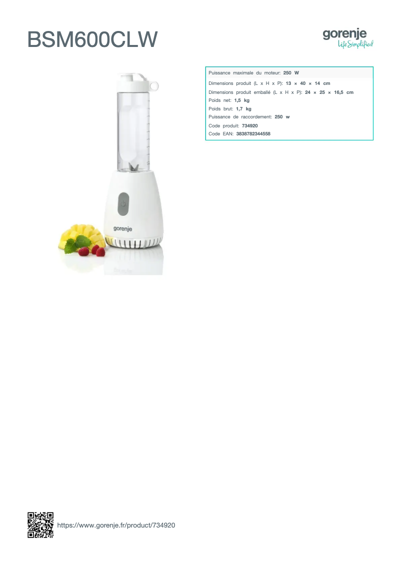 Image de la première page du manuel de l'appareil BSM600CLW