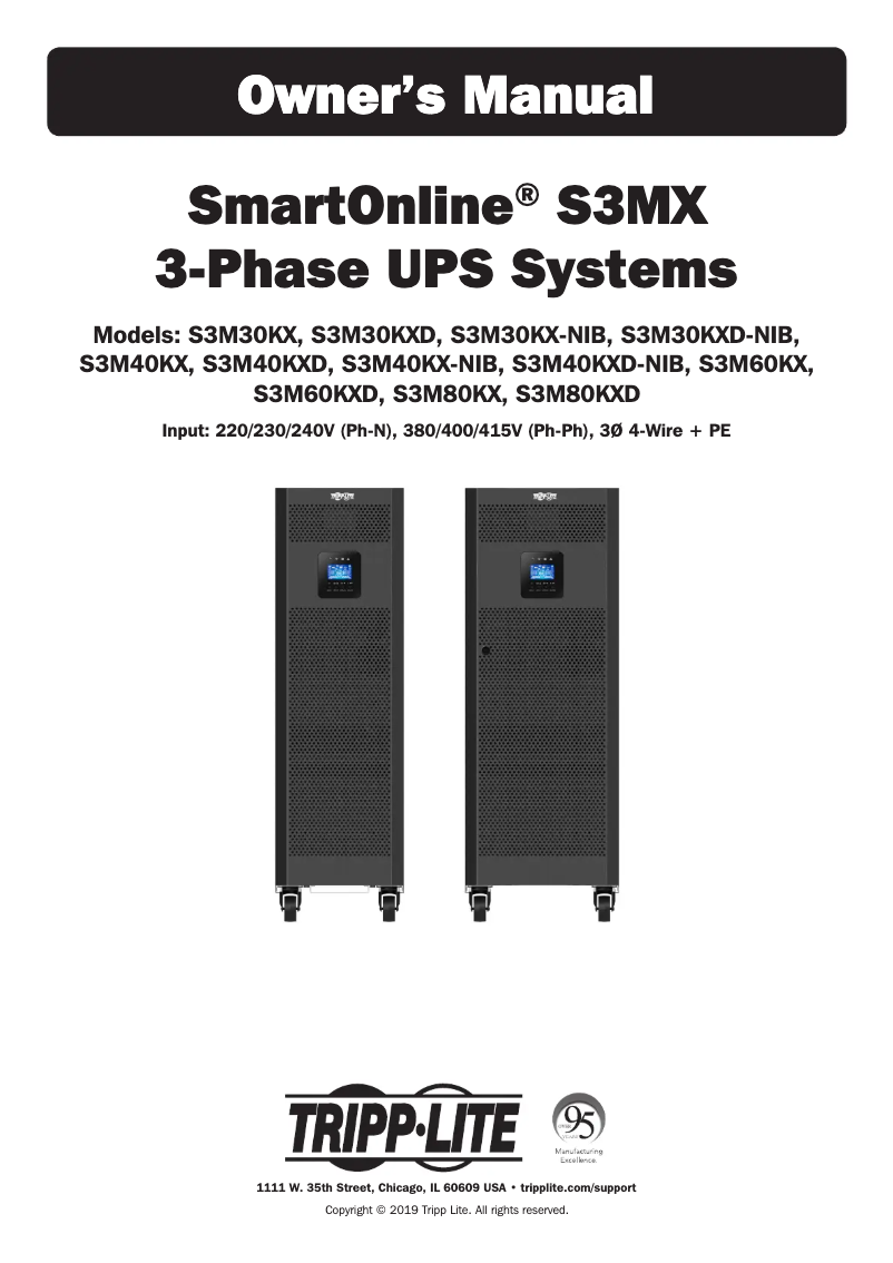 Page n°1 - Manuel utilisateur Tripp Lite S3M60KXD