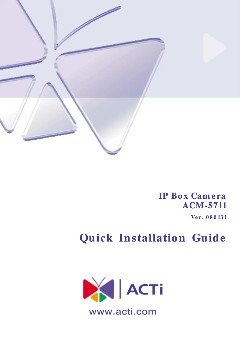 Page n°1 - Mode d'emploi ACTi ACM-5711
