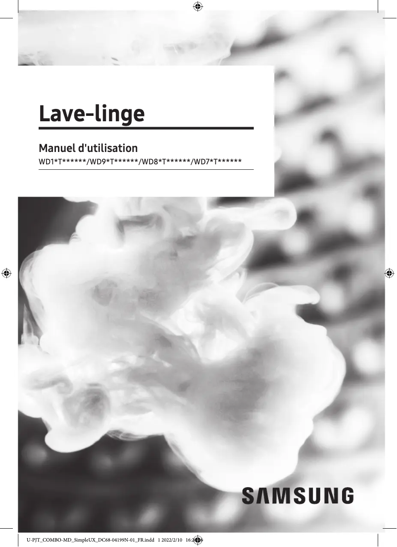 Page 1 de la notice Manuel utilisateur Samsung WD90DG6B85BK