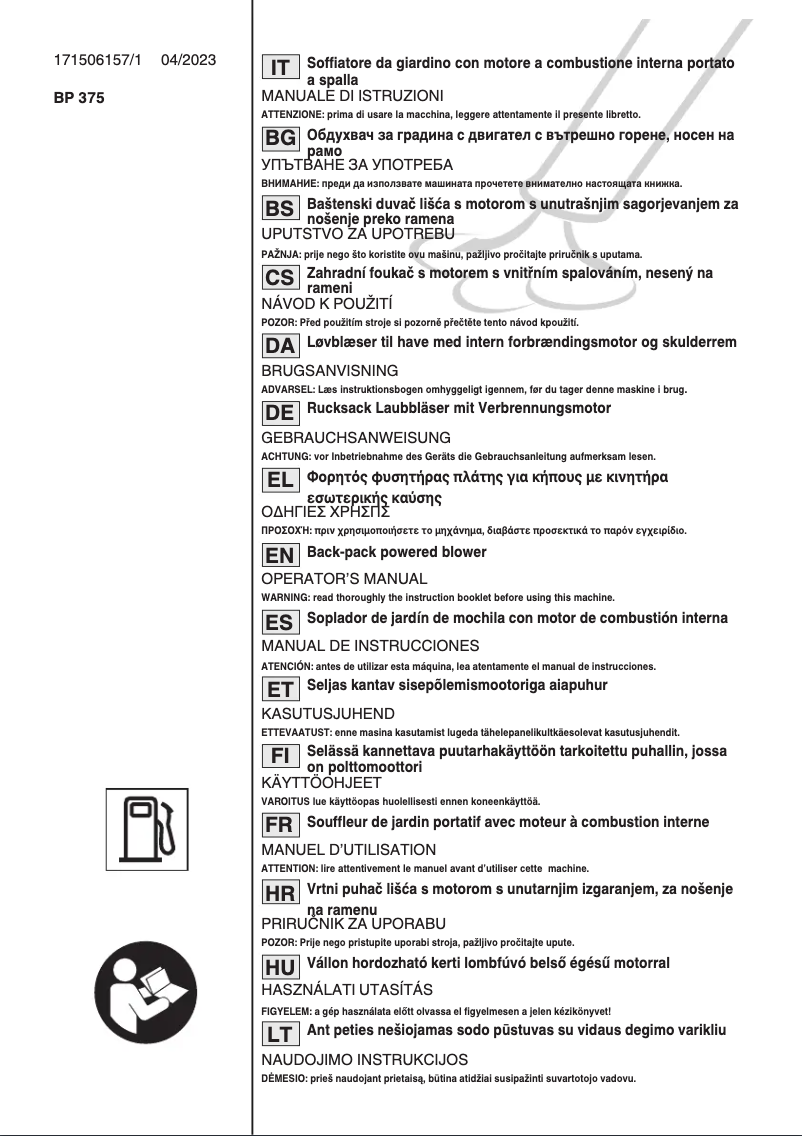 Page n°1 - Manuel utilisateur Stiga BL 980 R