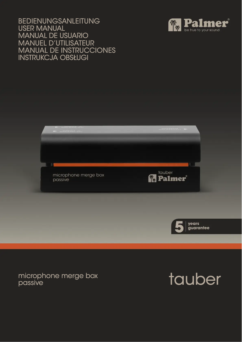 Page 1 de la notice Manuel utilisateur Palmer Tauber