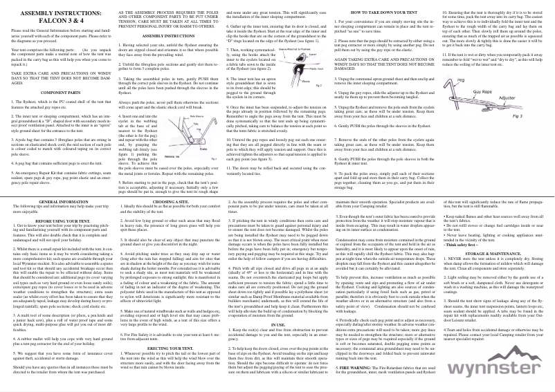 Page 1 de la notice Manuel utilisateur Wynnster Falcon 3