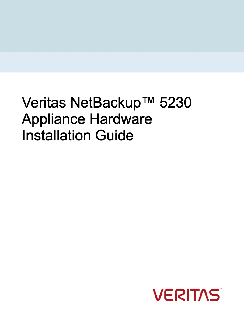 Page n°1 - Manuel utilisateur Veritas NetBackup 5230