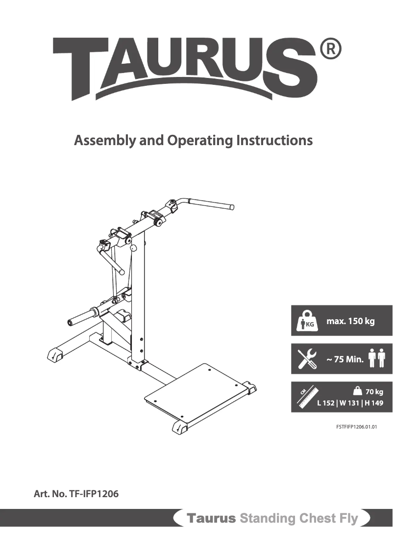 Imagen de la primera página del manual del dispositivo Standing Chest Fly
