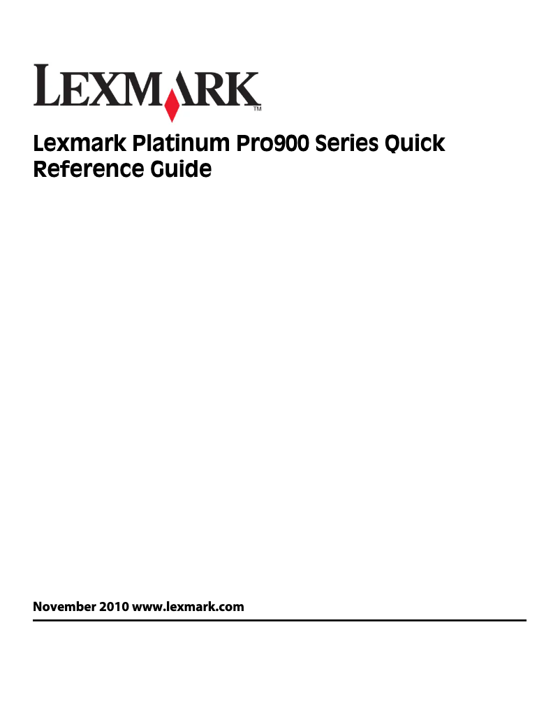 Page 1 de la notice Manuel utilisateur Lexmark Platinum Pro902