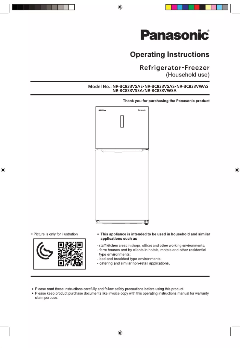 Page n°1 - Manuel utilisateur Panasonic NR-BC833VS