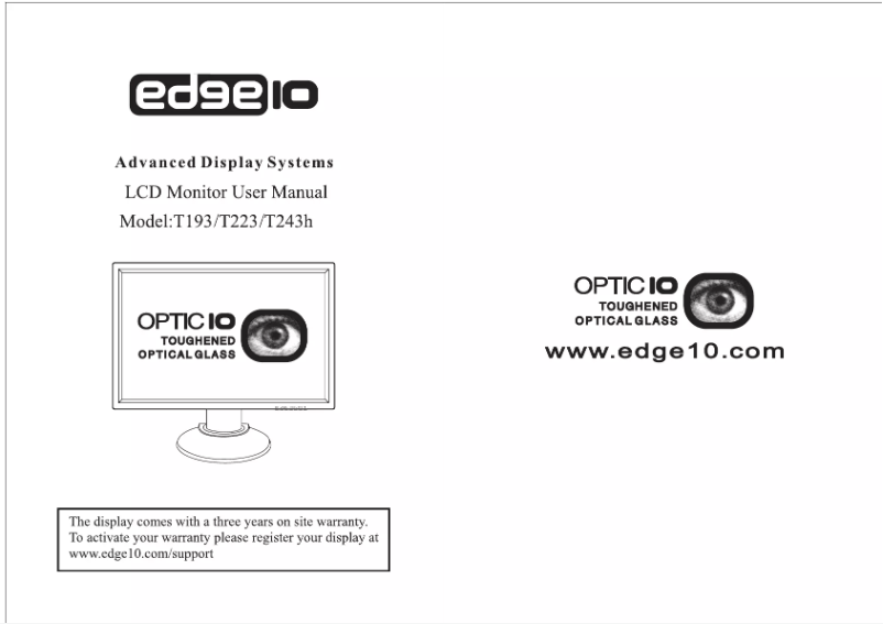 Image de la première page du manuel de l'appareil T193 LCD Monitor