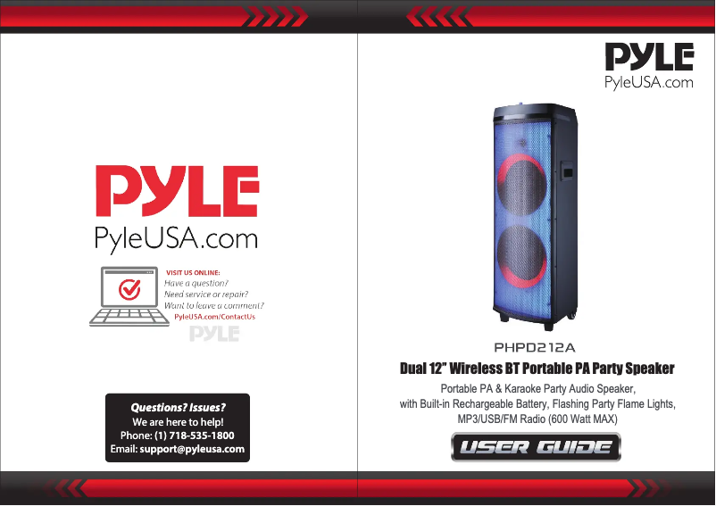 Page 1 de la notice Manuel utilisateur Pyle PHPD212A