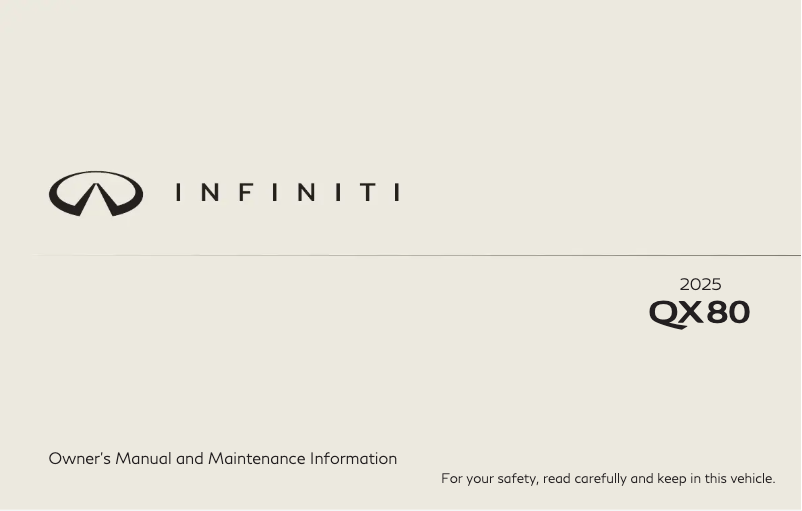 Page n°1 - Manuel utilisateur Infiniti QX80 (2025)