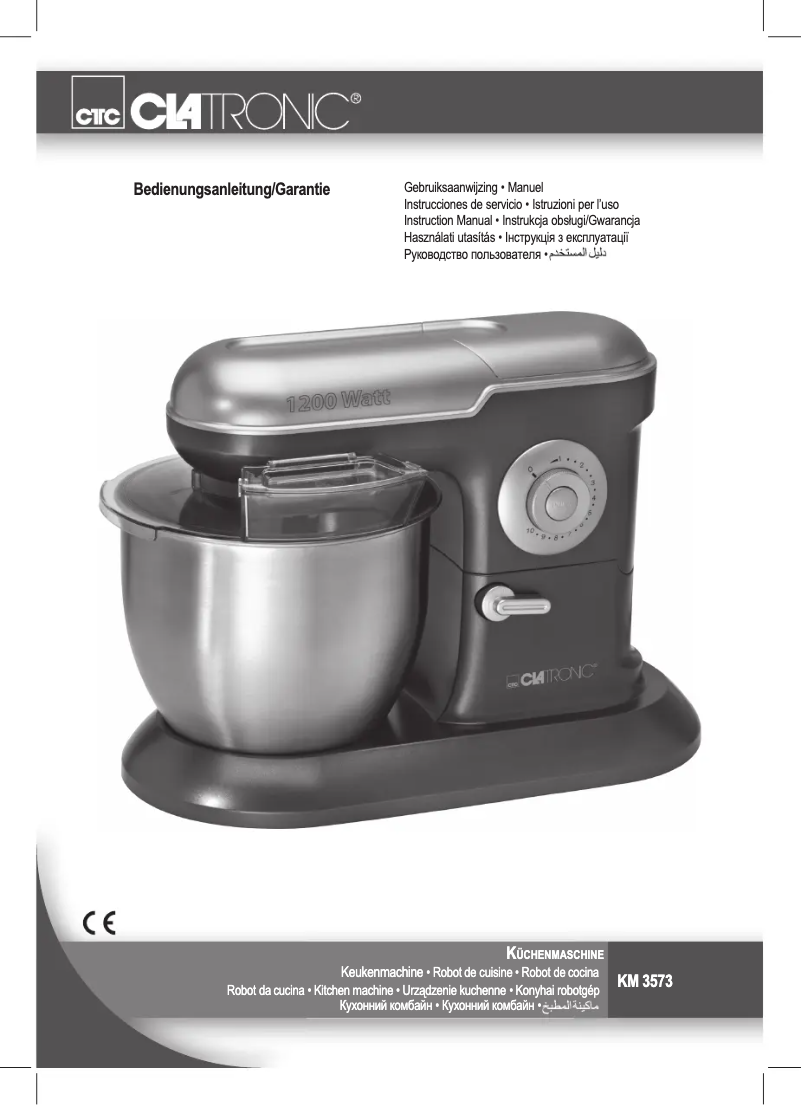Page 1 de la notice Manuel utilisateur Clatronic KM 3573
