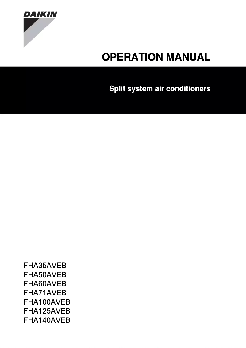 Image de la première page du manuel de l'appareil FHA71AVEB