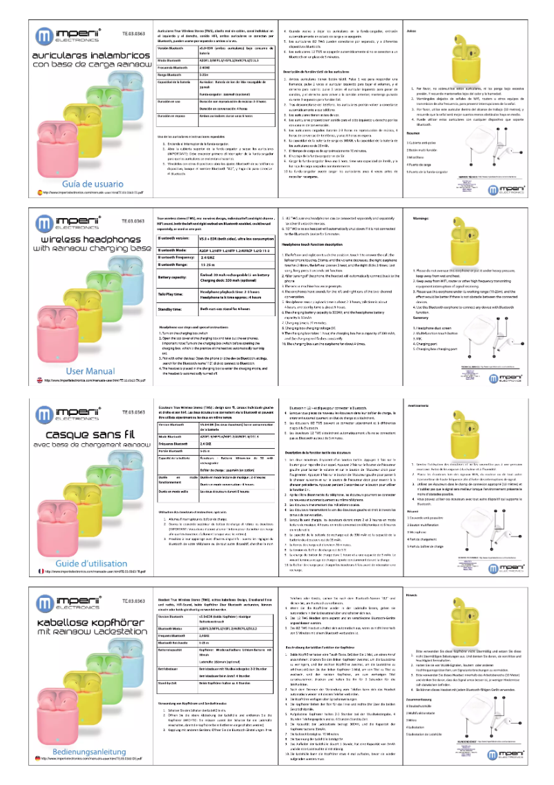 Page 1 de la notice Manuel utilisateur Imperii Electronics TE.03.0363.04