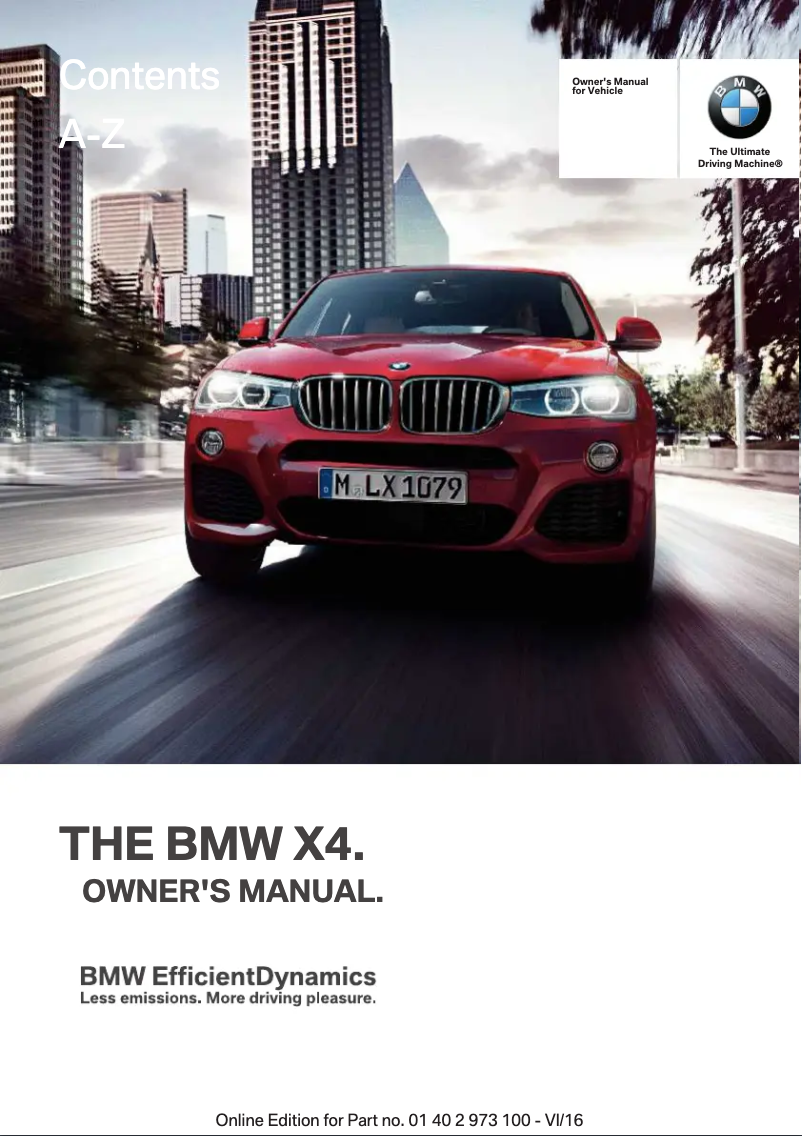 Page 1 de la notice Manuel utilisateur BMW X4 (2015)