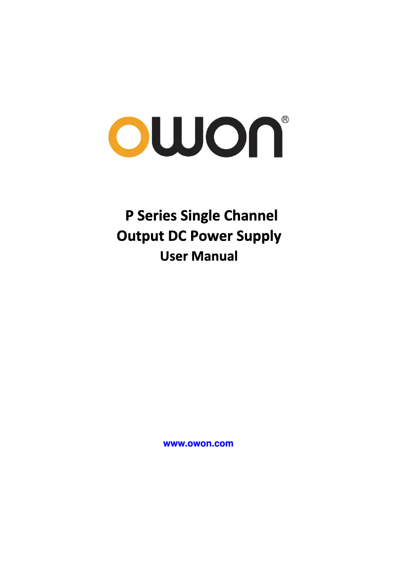 Page 1 de la notice Manuel utilisateur Owon P4000