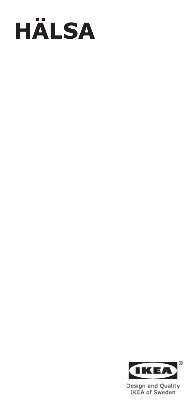 Page 1 de la notice Manuel utilisateur Ikea HÄLSA 004.506.39