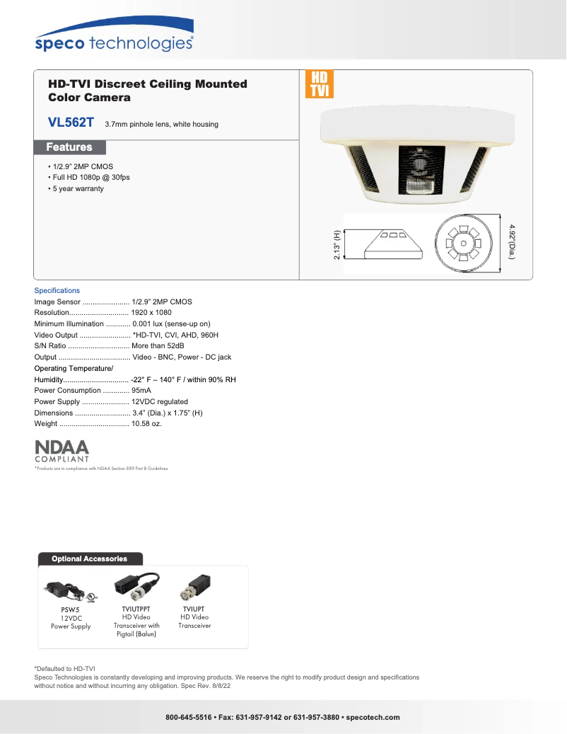 Image de la première page du manuel de l'appareil VL562T