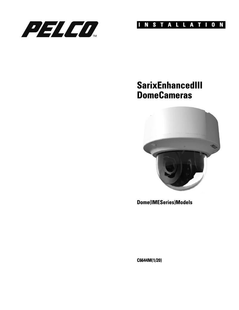 Page 1 de la notice Manuel utilisateur Pelco Sarix Enhanced IME338-1IRS