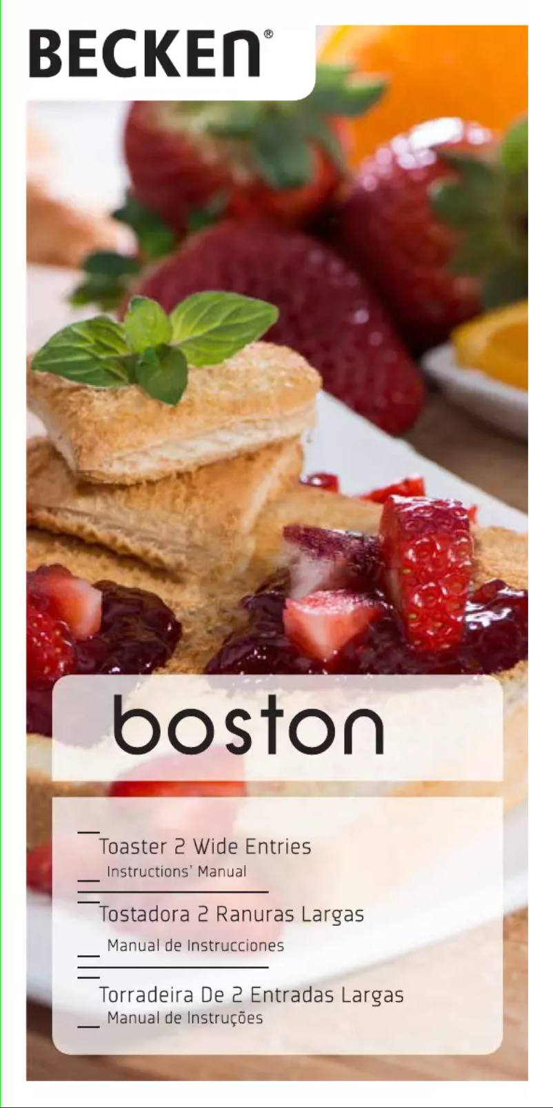 Page 1 de la notice Manuel utilisateur Becken Boston