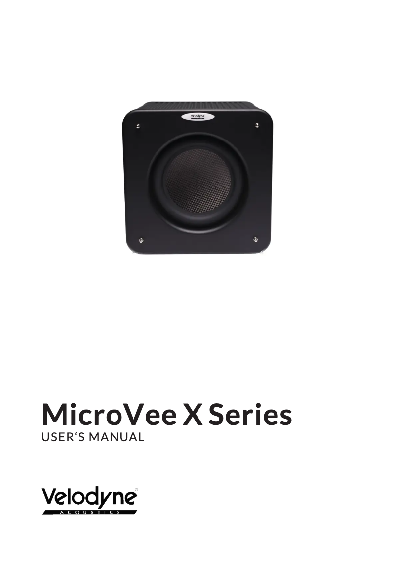 Page n°1 - Manuel utilisateur Velodyne MicroVee X