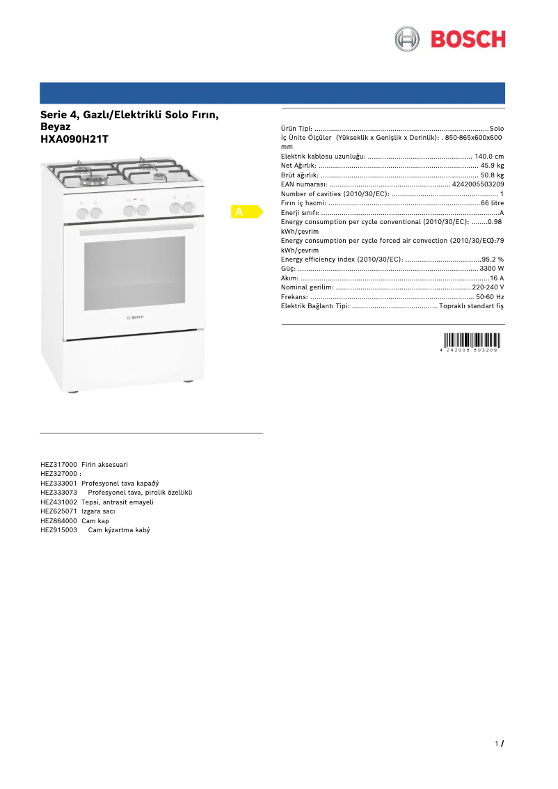 Imagen de la primera página del manual del dispositivo HXA090H21T