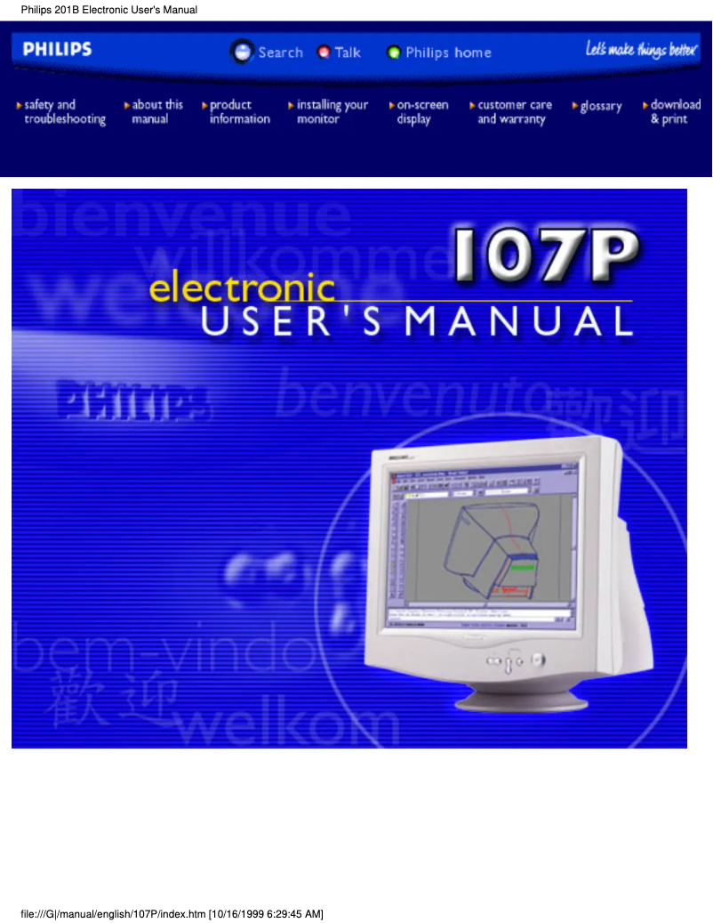 Page n°1 - Manuel utilisateur Philips 107P10