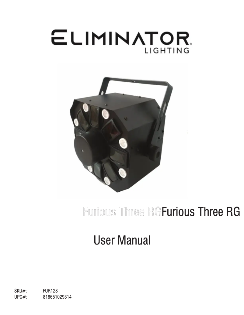 Page n°1 - Manuel utilisateur Eliminator Lighting Furious Three RG