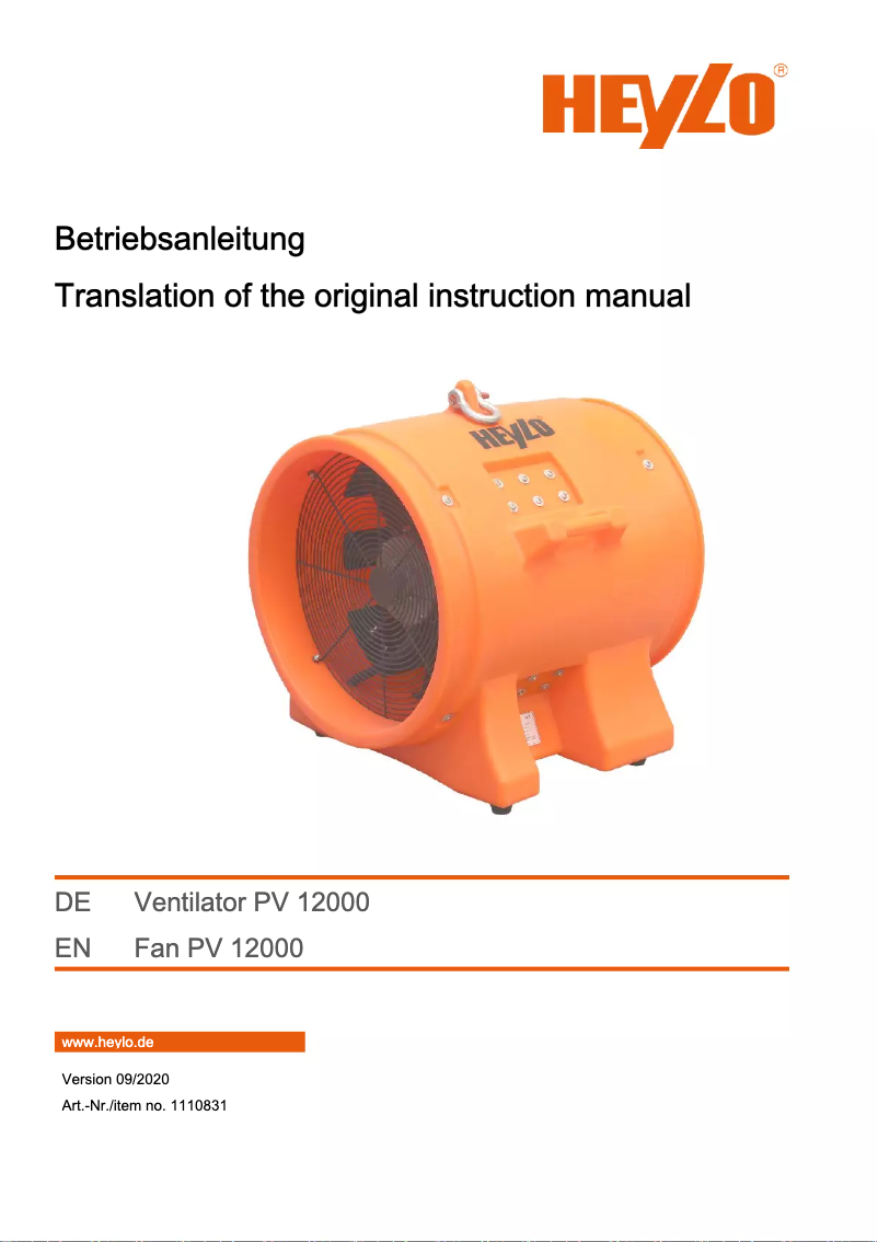 Page n°1 - Manuel utilisateur Heylo PowerVent 12000