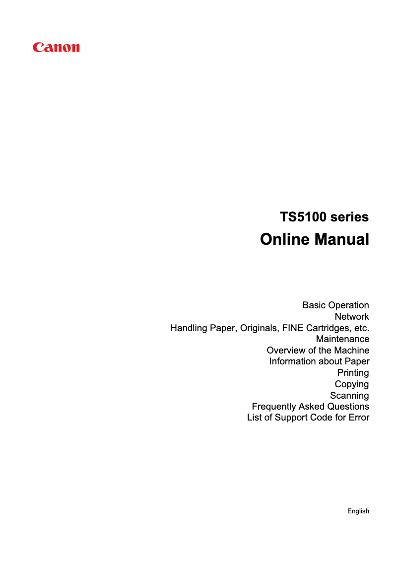 Page 1 de la notice Manuel utilisateur Canon PIXMA TS5110