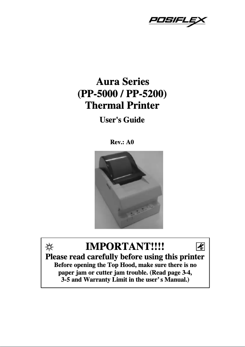 Page n°1 - Manuel utilisateur Posiflex AURA PP-5200F