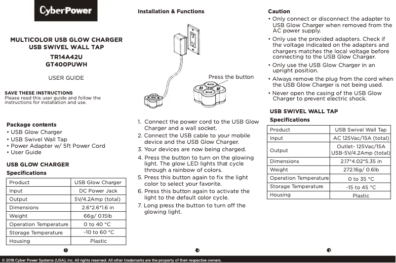 Page n°1 - Manuel utilisateur CyberPower MP1067WC