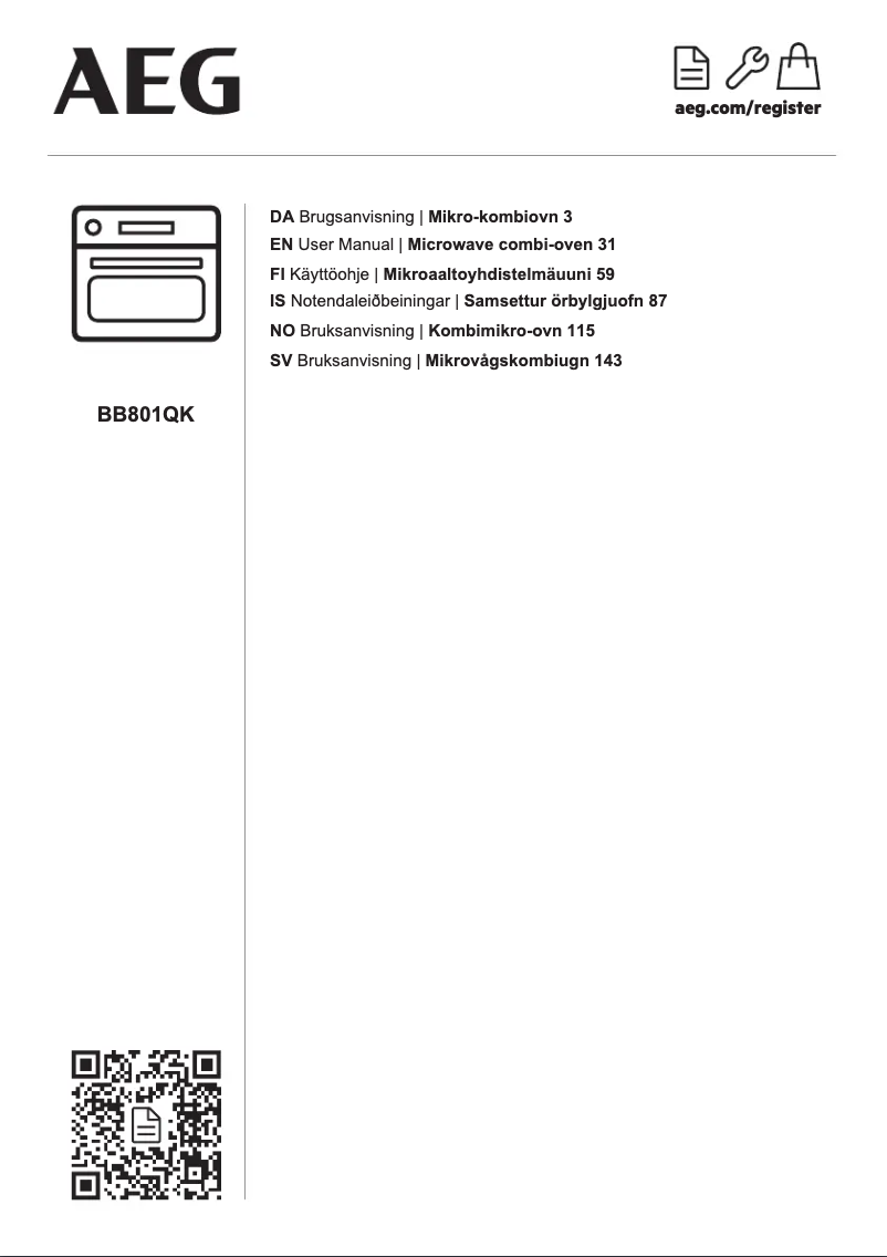 Page n°1 - Manuel utilisateur AEG BB801QK